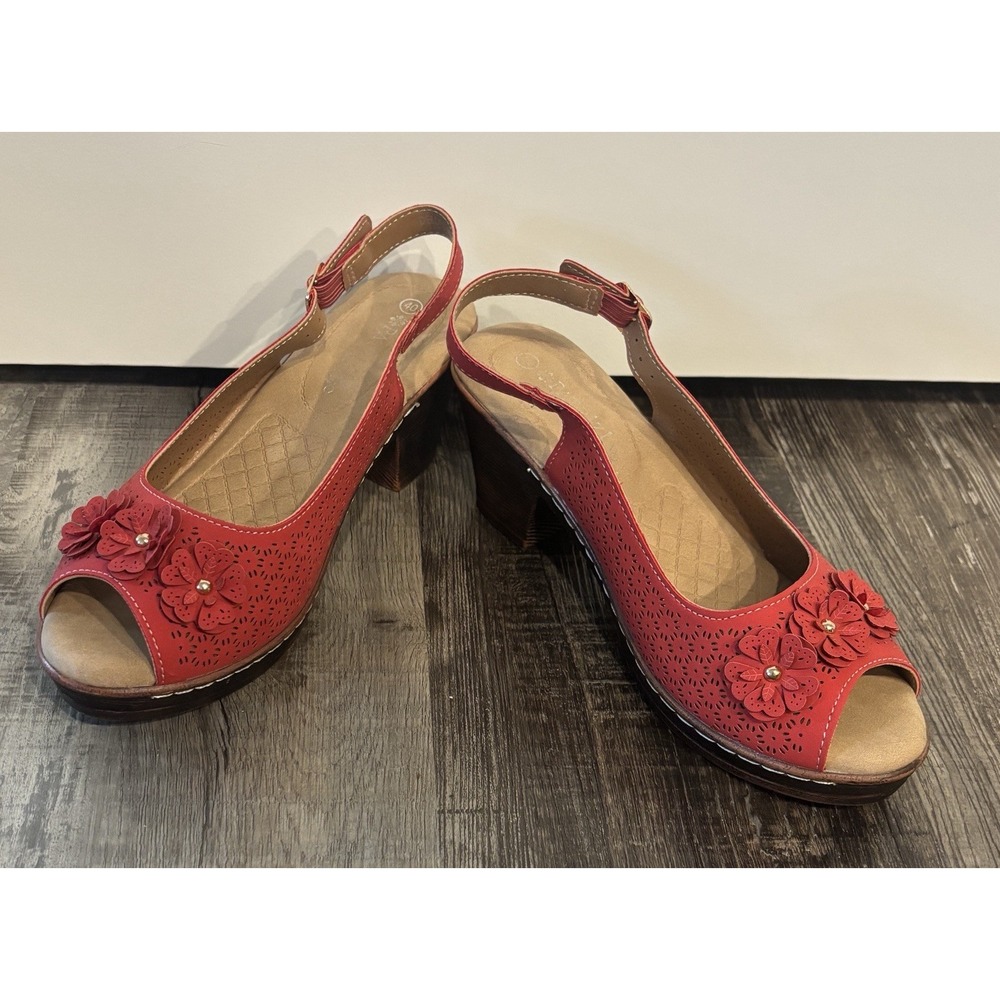 Ladies Slingback Red Patrizia By Springstep Shoes